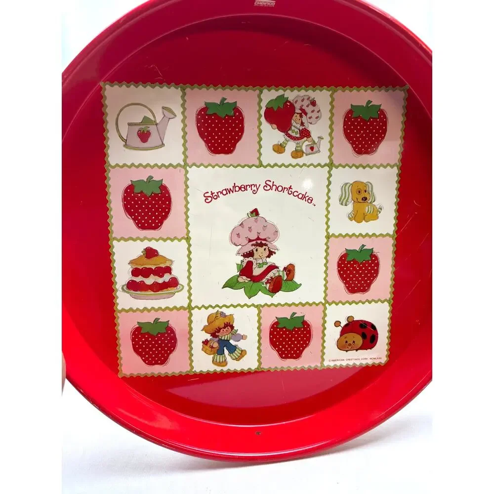 Vintage Cheinco Strawberry Shortcake 14 inch Round Decorative Tray 1980